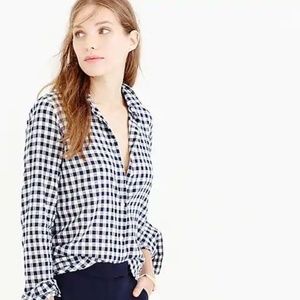 GREEN J.Crew boy shirt in crinkle gingham